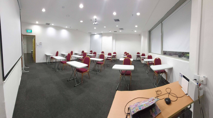 Examination setup in Business Room #02-20A at Singapore Shopping Centre